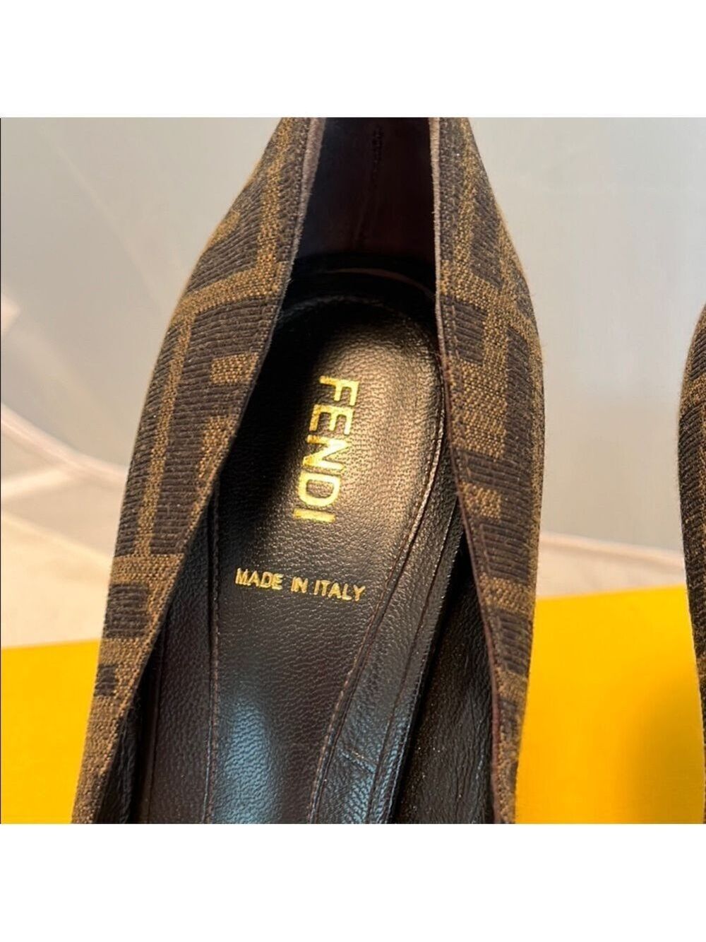 Fendi Tobacco Zucca Canvas Heels - Picture 6 of 13